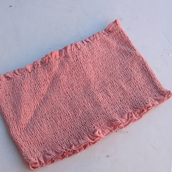 MARBLE Tops - MARBLE‎ Pink Smocked Crop Top
